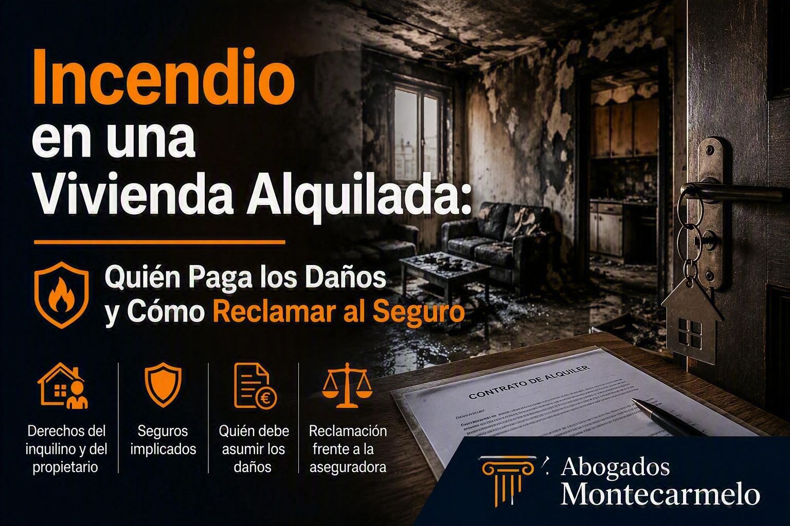 Incendio en una Vivienda Alquilada: Quién Responde y Cómo Reclamar al Seguro Incendio en una vivienda alquilada con graves daños materiales. Información sobre quién responde, qué seguro debe indemnizar y cómo reclamar los daños.